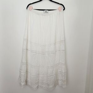 Long Flowy White Skirt from Hollister